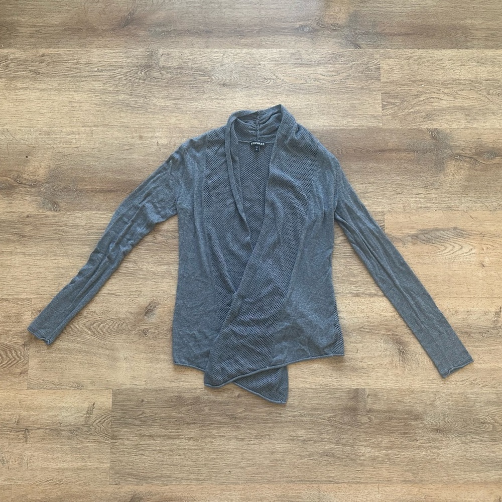 Gray Draped Cardigan